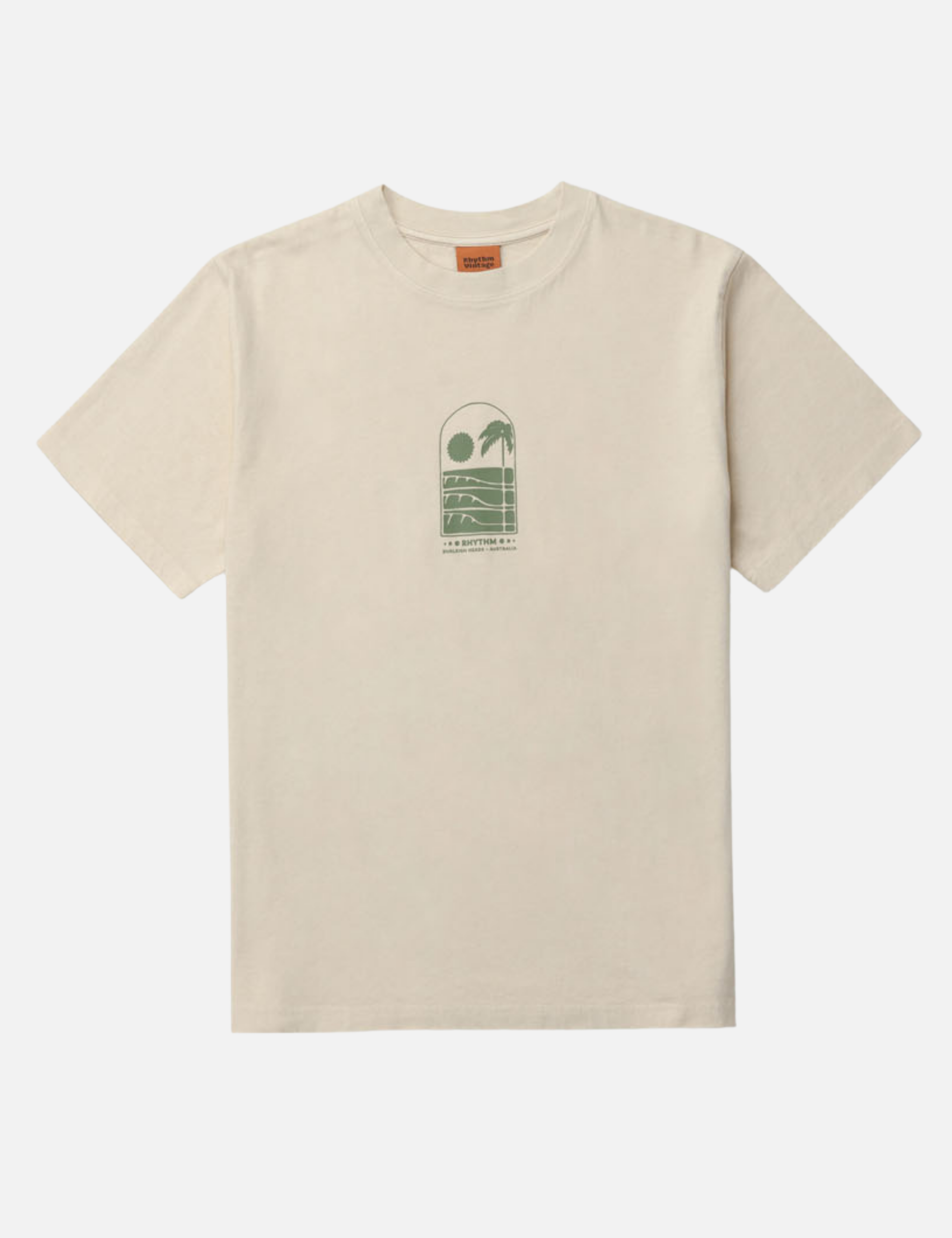 Rhythm Portal Vintage T-Shirt Graphic Tee Shirt Natural Cream Chest Print SS Short Sleeve Men’s Tops for Men Athens GA Georgia Kempt Menswear Store Near Me