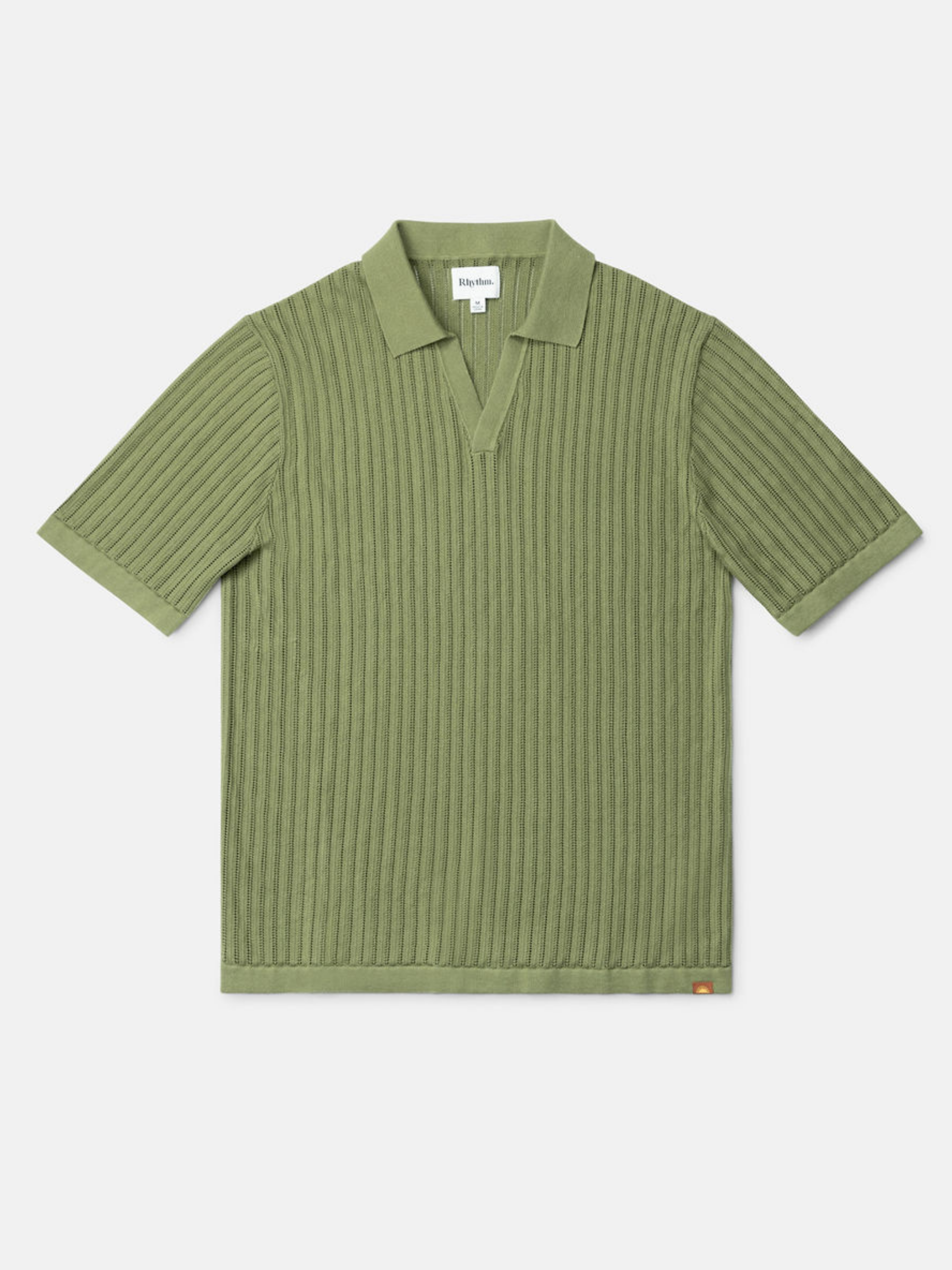 Rhythm Relaxed Knit SS Short Sleeve Knitted Polo Sage Green Collared Men’s Tops for Men Athens GA Georgia Kempt Menswear Store Near Me