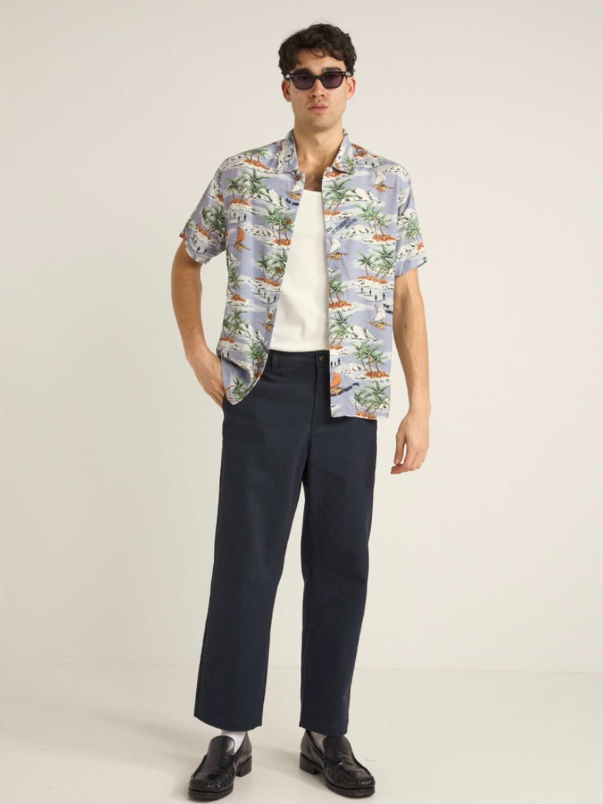 Rhythm Tropical SS Short Sleeve Shirt for Summer Collared Button Up Top for Men Men’s Vacation Style Mist Multicolor Athens GA Georgia Kempt Menswear Store Near Me