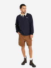 Rhythm Vintage Rugby LS Long Sleeve Polo Shirt Collared Men’s Tops for Men Indigo Blue Athens GA Georgia Kempt Menswear Store Near Me