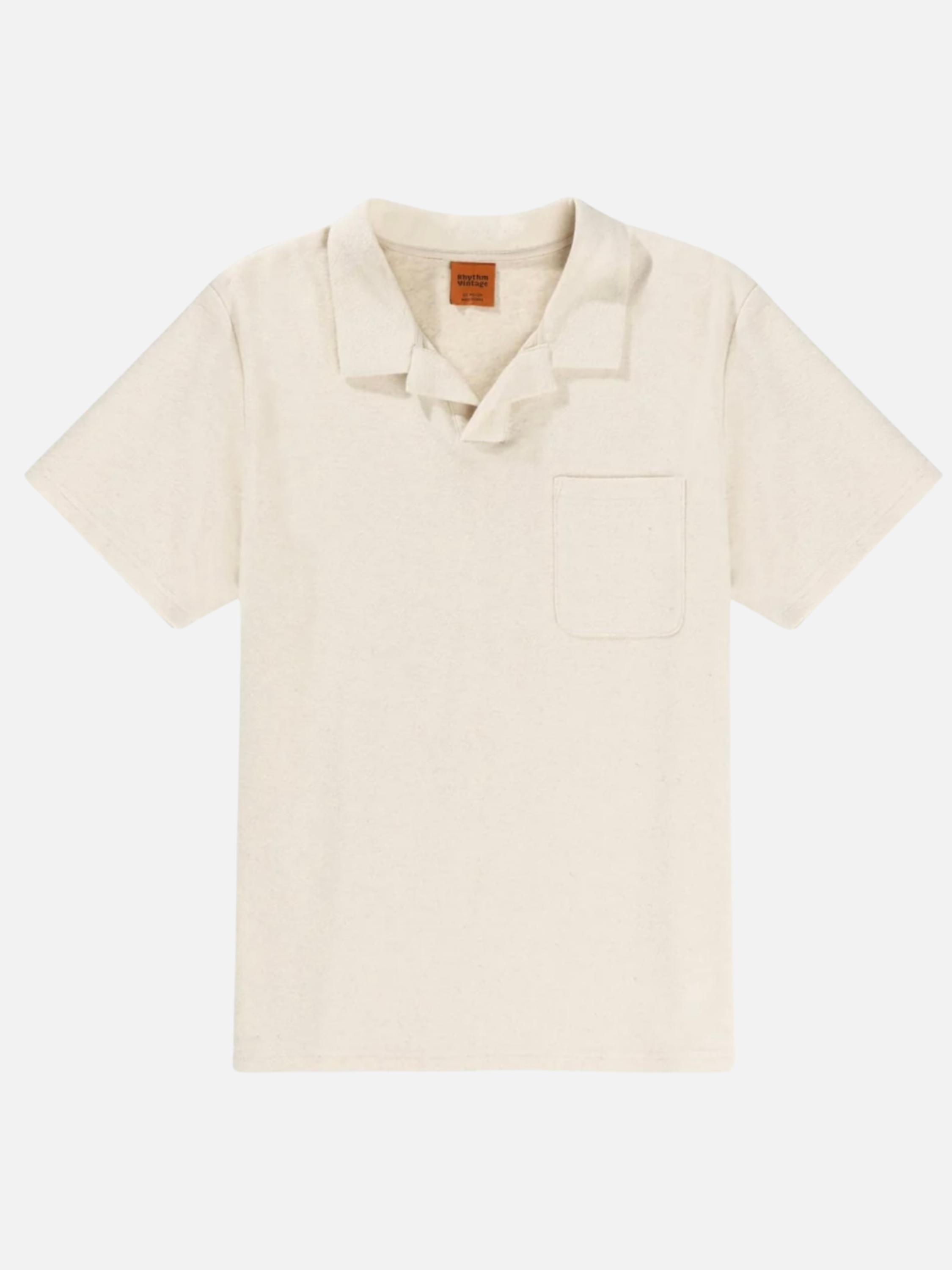 Rhythm Vintage Terry Polo Natural Off-White Cream Terrycloth Collared SS Short Sleeve Men’s Shirt Top for Men Athens GA Georgia Kempt Menswear Store Near Me