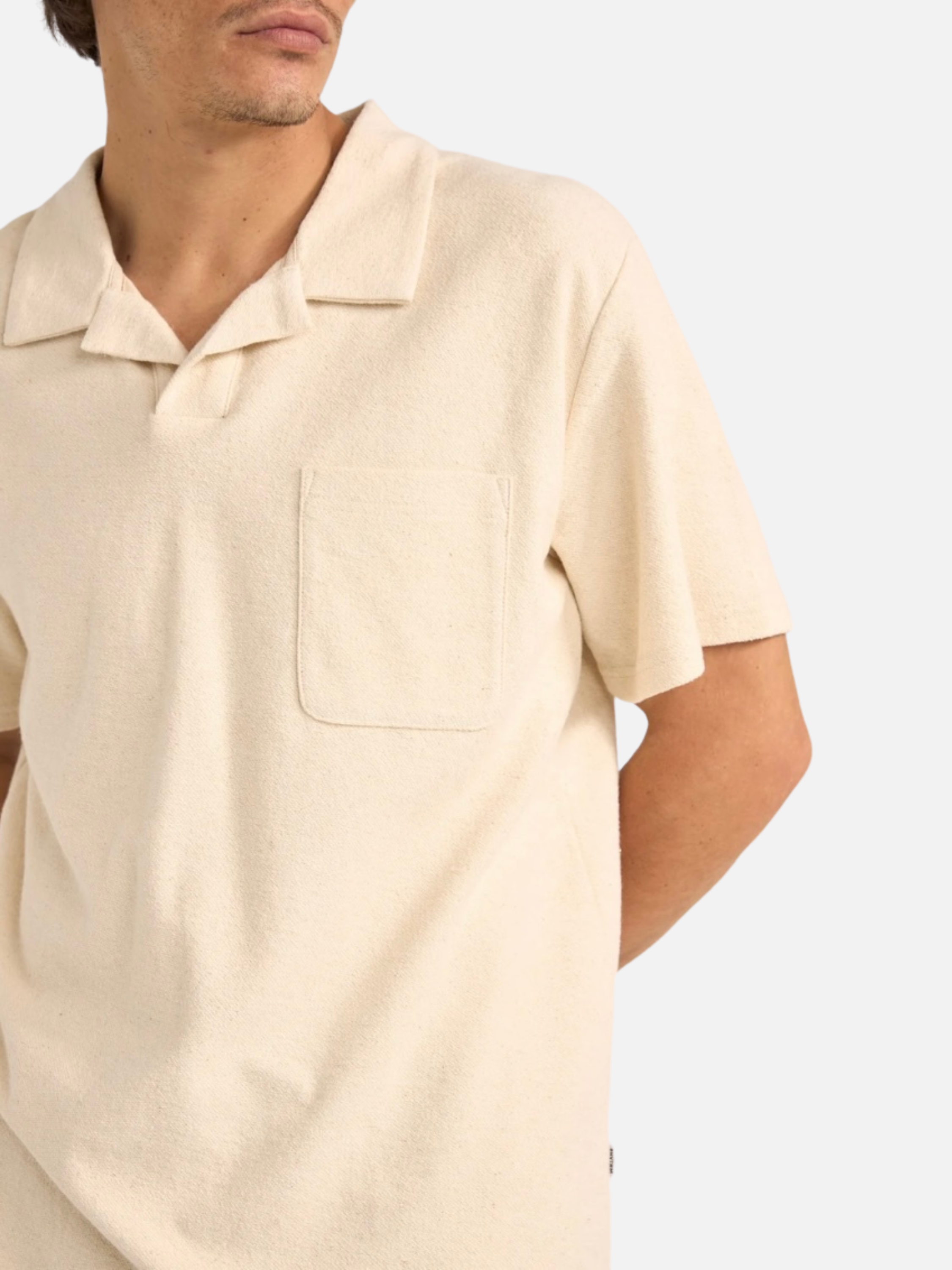 Rhythm Vintage Terry Polo Natural Off-White Cream Terrycloth Collared SS Short Sleeve Men’s Shirt Top for Men Athens GA Georgia Kempt Menswear Store Near Me