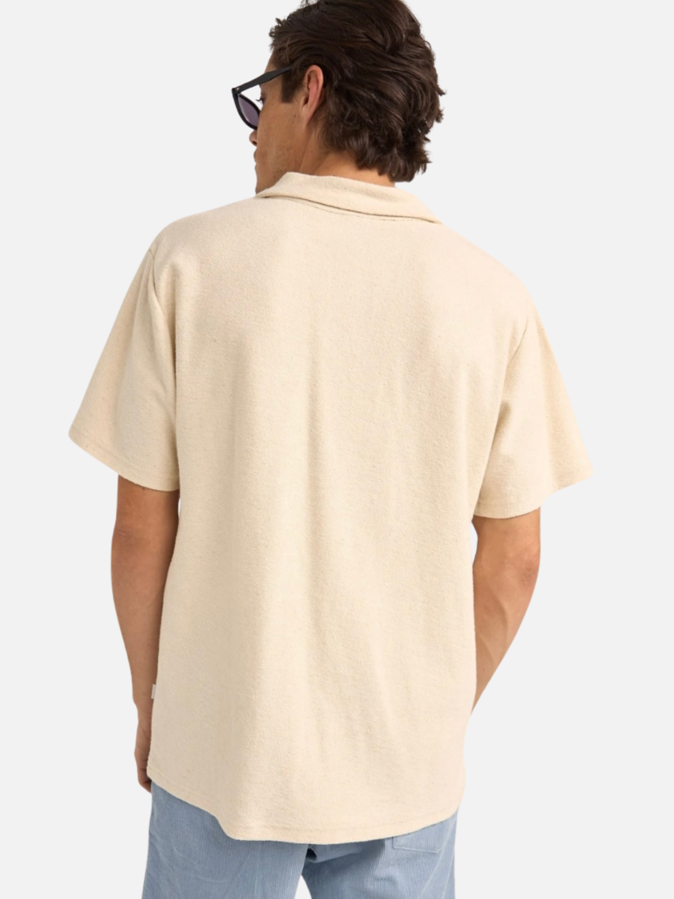 Rhythm Vintage Terry Polo Natural Off-White Cream Terrycloth Collared SS Short Sleeve Men’s Shirt Top for Men Athens GA Georgia Kempt Menswear Store Near Me