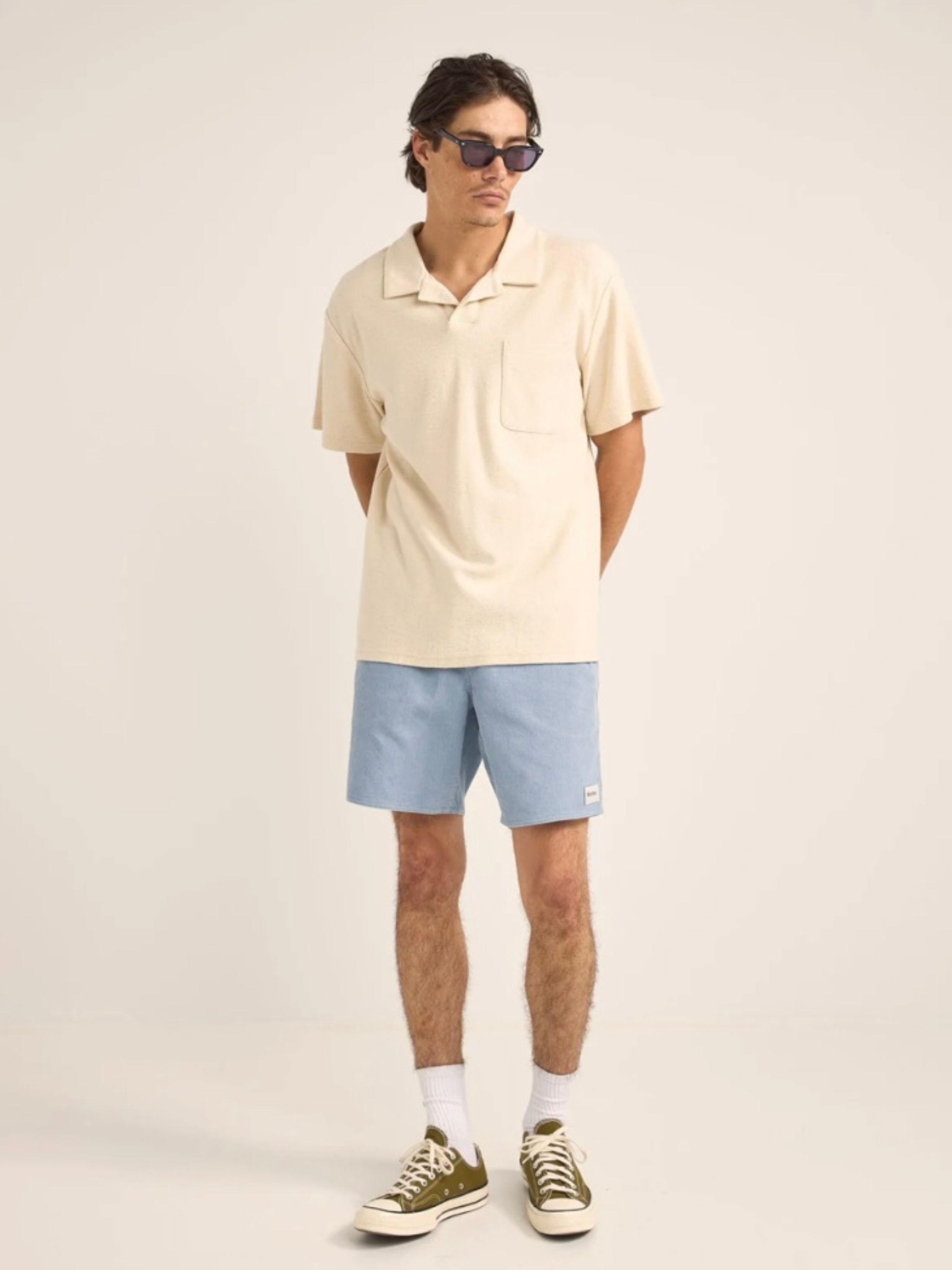 Rhythm Vintage Terry Polo Natural Off-White Cream Terrycloth Collared SS Short Sleeve Men’s Shirt Top for Men Athens GA Georgia Kempt Menswear Store Near Me