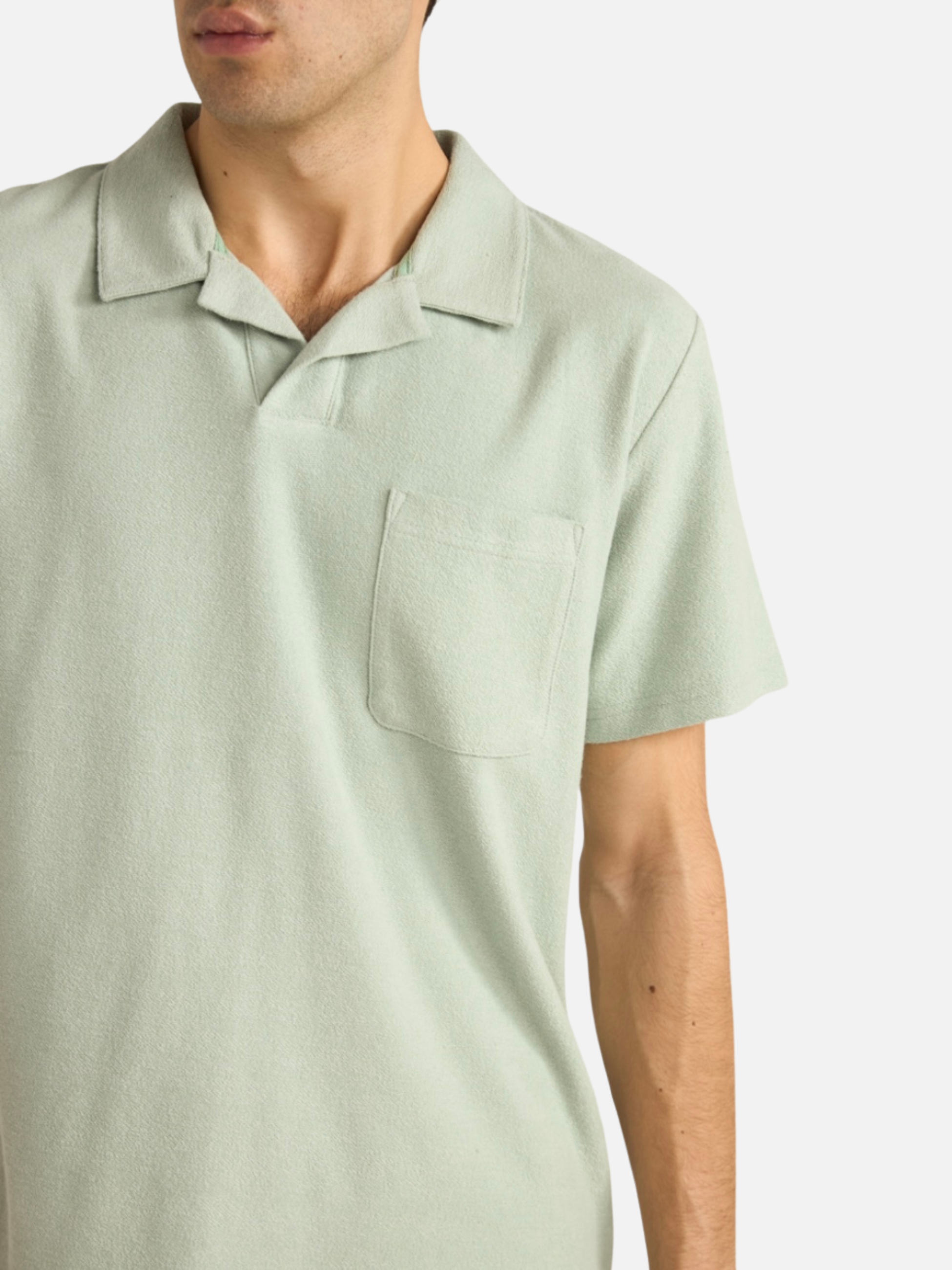 Rhythm Seafoam Green Blue Vintage Terry Polo Terrycloth Men’s Top for Men Spring Summer SS Short Sleeve Shirt Athens GA Georgia Kempt Menswear Store Near Me