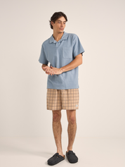 Rhythm Vintage Terry Terrycloth Polo Men’s Collared SS Short Sleeve Shirt Spring Summer Slate Blue Tops for Men Athens GA Georgia Kempt Menswear Store Near Me