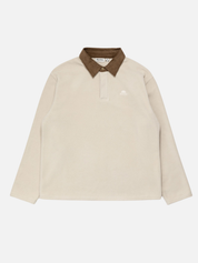 Rhythm Livin Awake Polar Fleece Polo Natural Men's LS Long Sleeve Fleece Rugby Polo Cream For Men Athens GA Georgia Kempt Menswear Store Near Me