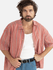 Rhythm Charlie Relaxed Shirt Red Spring Summer Men's Casual Collared Button Up Shirt For Men Athens GA Georgia Kempt Menswear Store Near Me