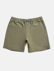 rhythm classic beach short olive green drawstring elastic waistband spandex polyester blend swim trunk kempt athens ga georgia men's clothing store