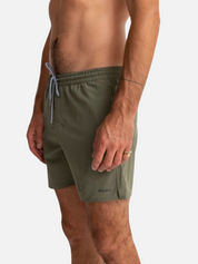rhythm classic beach short olive green drawstring elastic waistband spandex polyester blend swim trunk kempt athens ga georgia men's clothing store