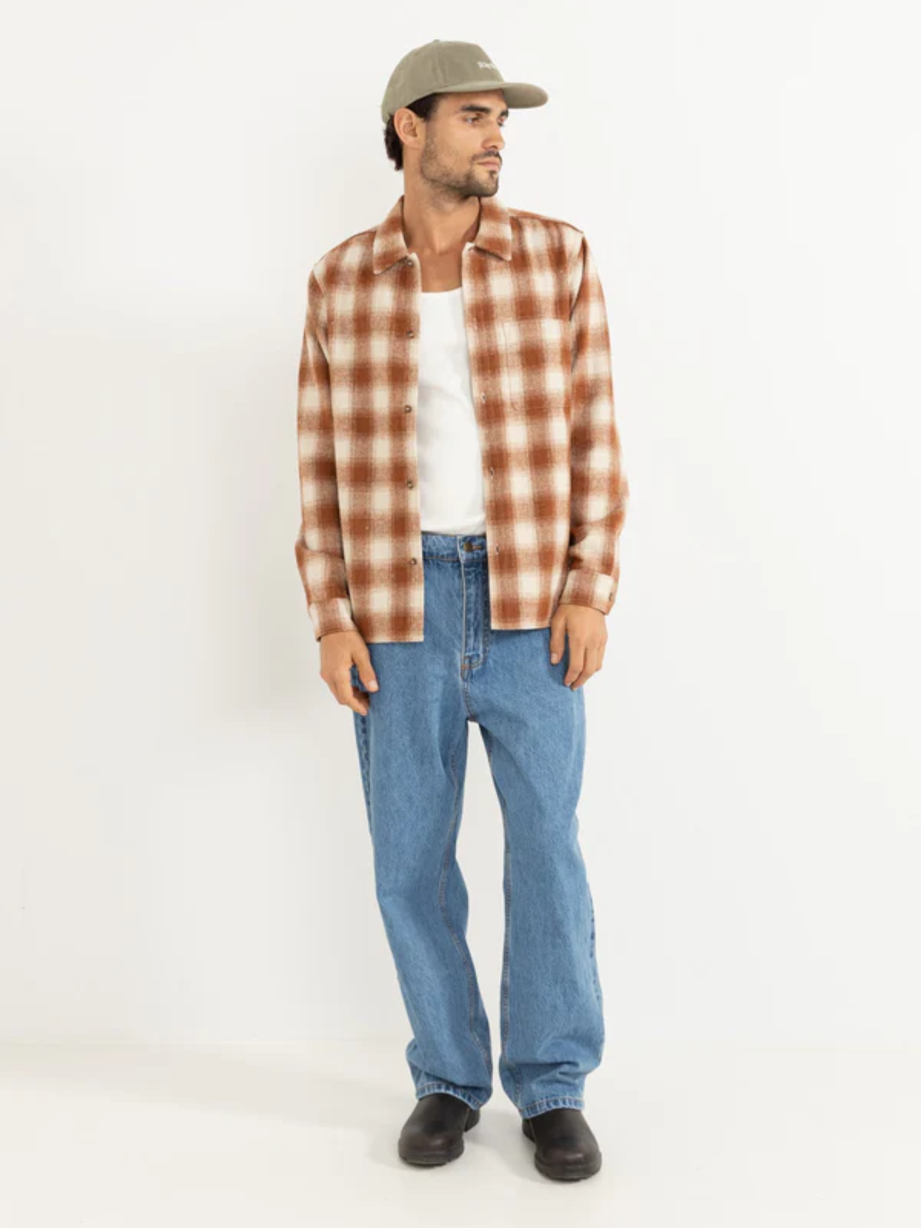 Rhythm Essential Brushed Twill Cap Sea Grass Green Men's Curved Brim Adjustable Ball Cap Hat For Men Athens GA Georgia Kempt Menswear Store Near Me