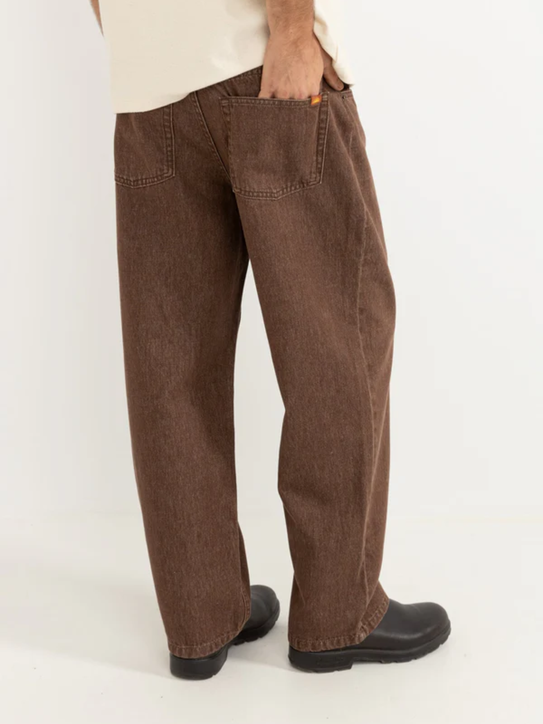 Rhythm Essential Jean Washed Brown Men's Straight Leg Relaxed Fit Denim Jean For Men Athens GA Georgia Kempt Menswear Store Near Me