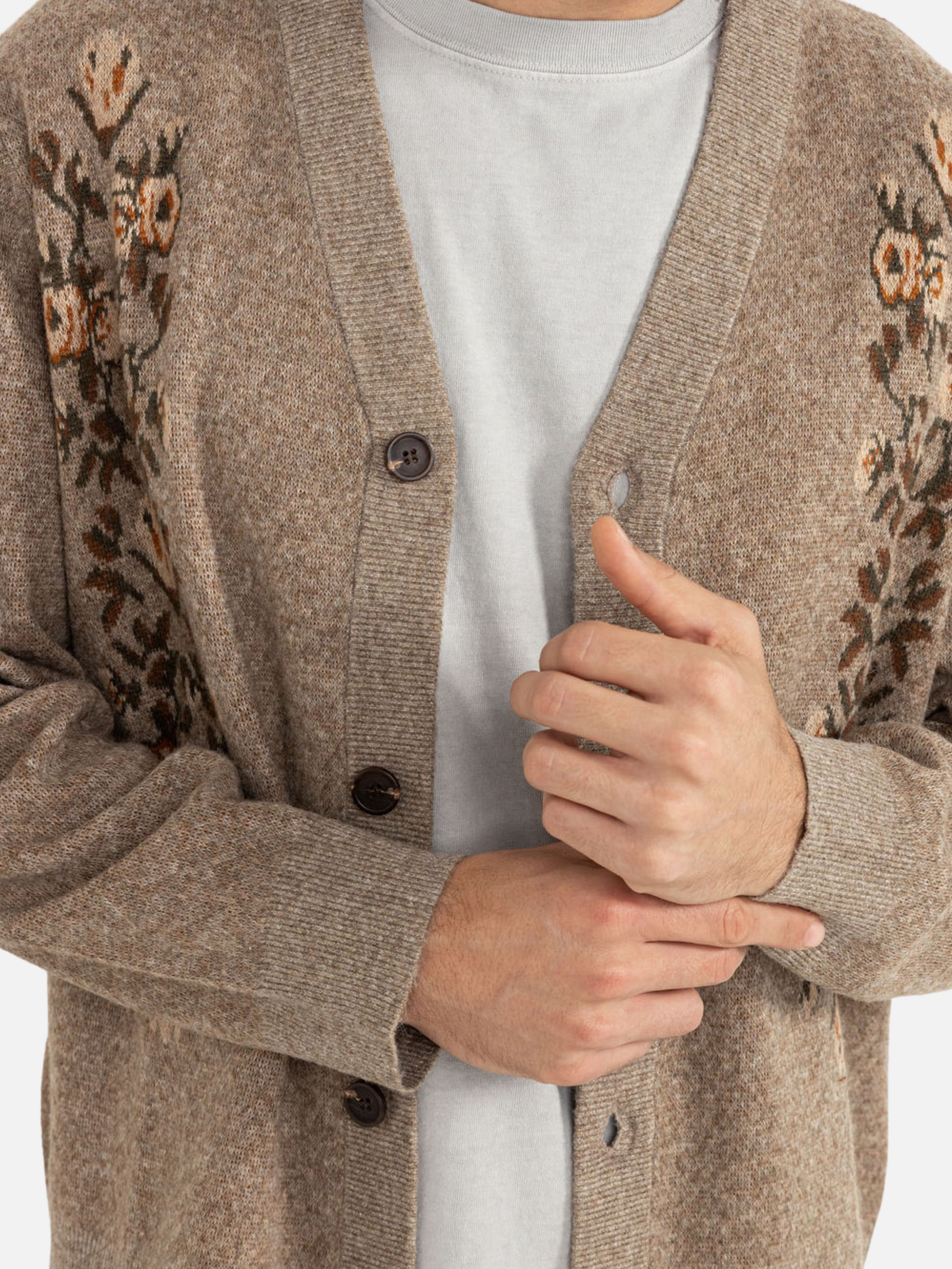 Rhythm Livin Vivaldi Cardigan Oat Men's LS Long Sleeve Knit Outerwear For Fall Winter Athens GA Georgia Kempt Menswear Store Near Me