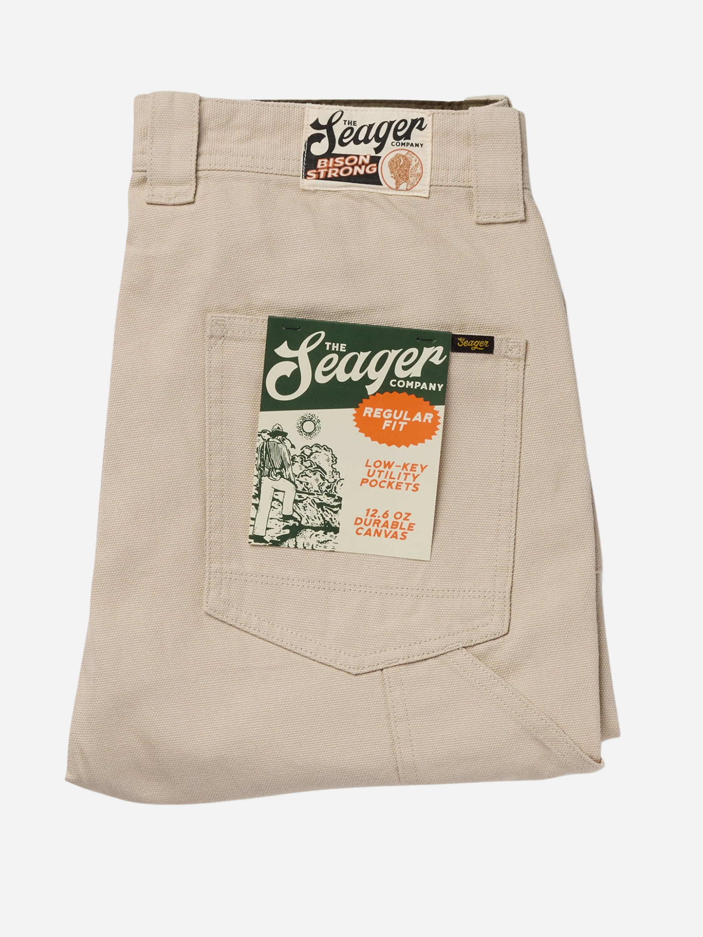 Seager Bison Cotton Canvas Pants Men’s Bottom Pant Stone Taupe Neutral Bottoms for Men Relaxed Straight Athens GA Georgia Kempt Menswear Store Near Me