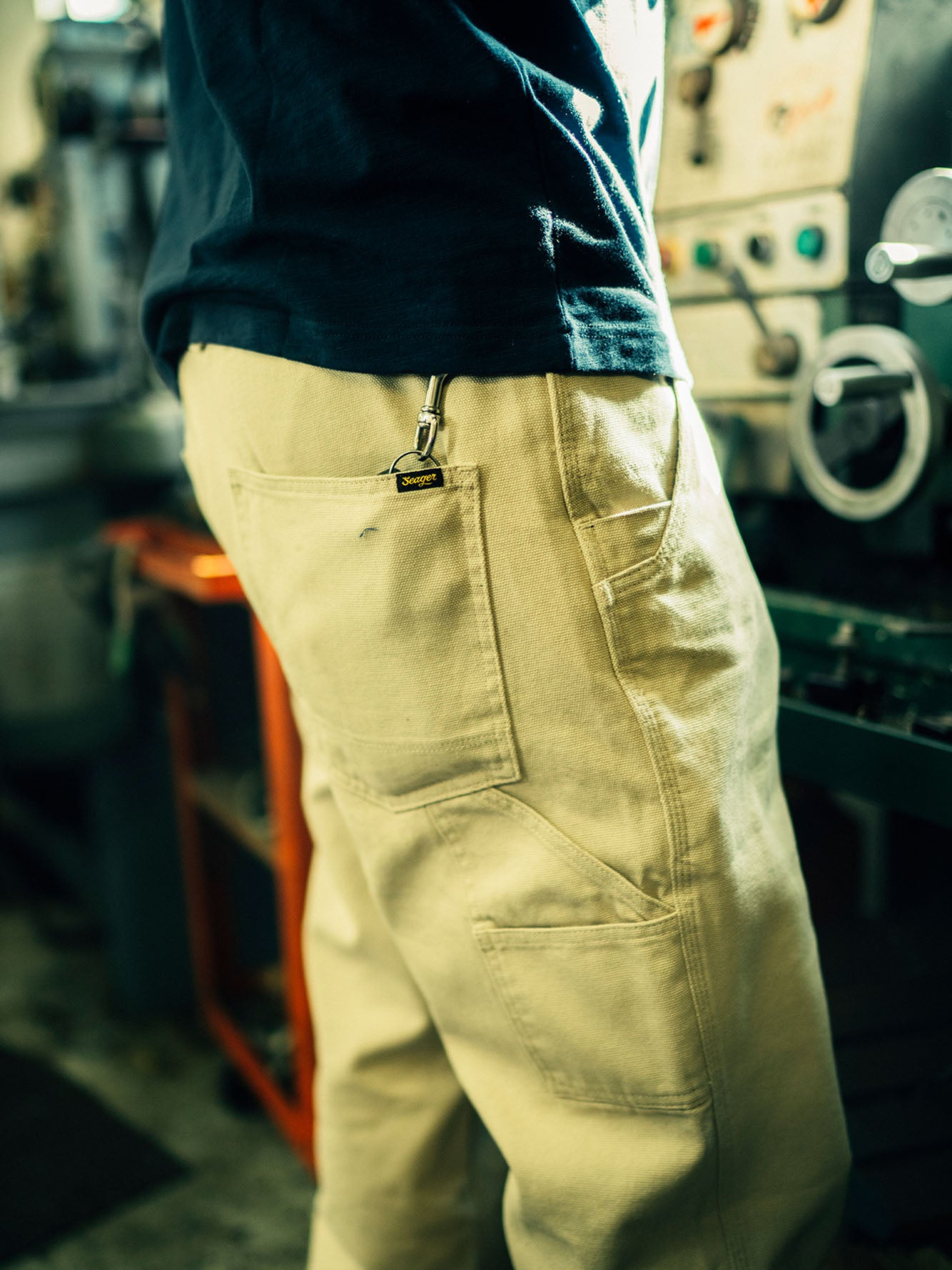 Seager Bison Cotton Canvas Pants Men’s Bottom Pant Stone Taupe Neutral Bottoms for Men Relaxed Straight Athens GA Georgia Kempt Menswear Store Near Me