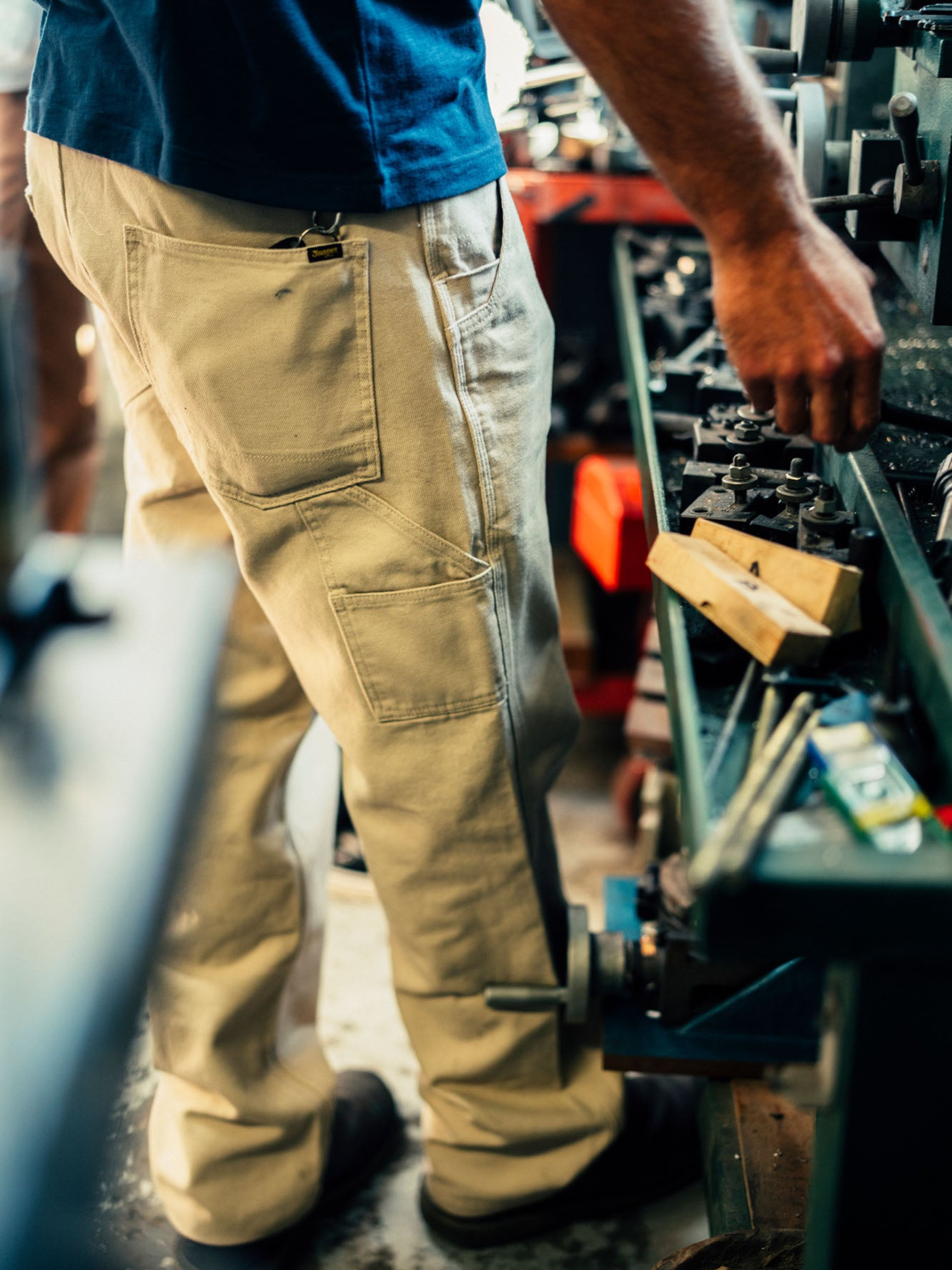 Seager Bison Cotton Canvas Pants Men’s Bottom Pant Stone Taupe Neutral Bottoms for Men Relaxed Straight Athens GA Georgia Kempt Menswear Store Near Me