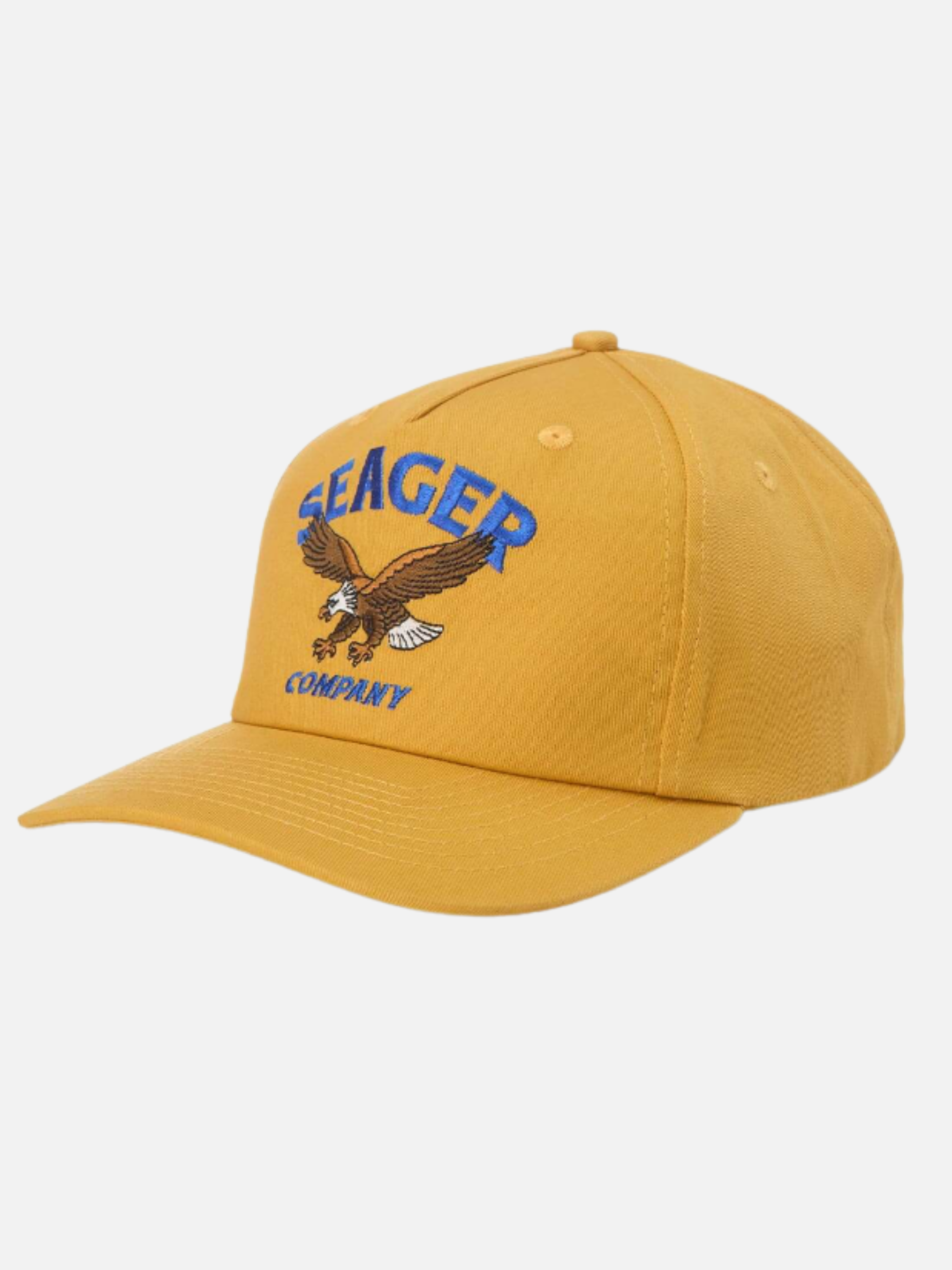 Seager Bradley Snapback Hat Mustard Yellow Eagle Embroidery Cotton Canvas Hats for Men Men’s Accessories Athens GA Georgia Kempt Menswear Store Near Me