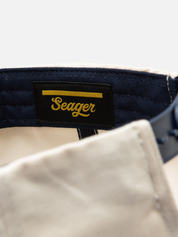 Seager Branded Snapback Hat Cream Navy Athens GA Georgia Kempt Menswear Store Near Me
