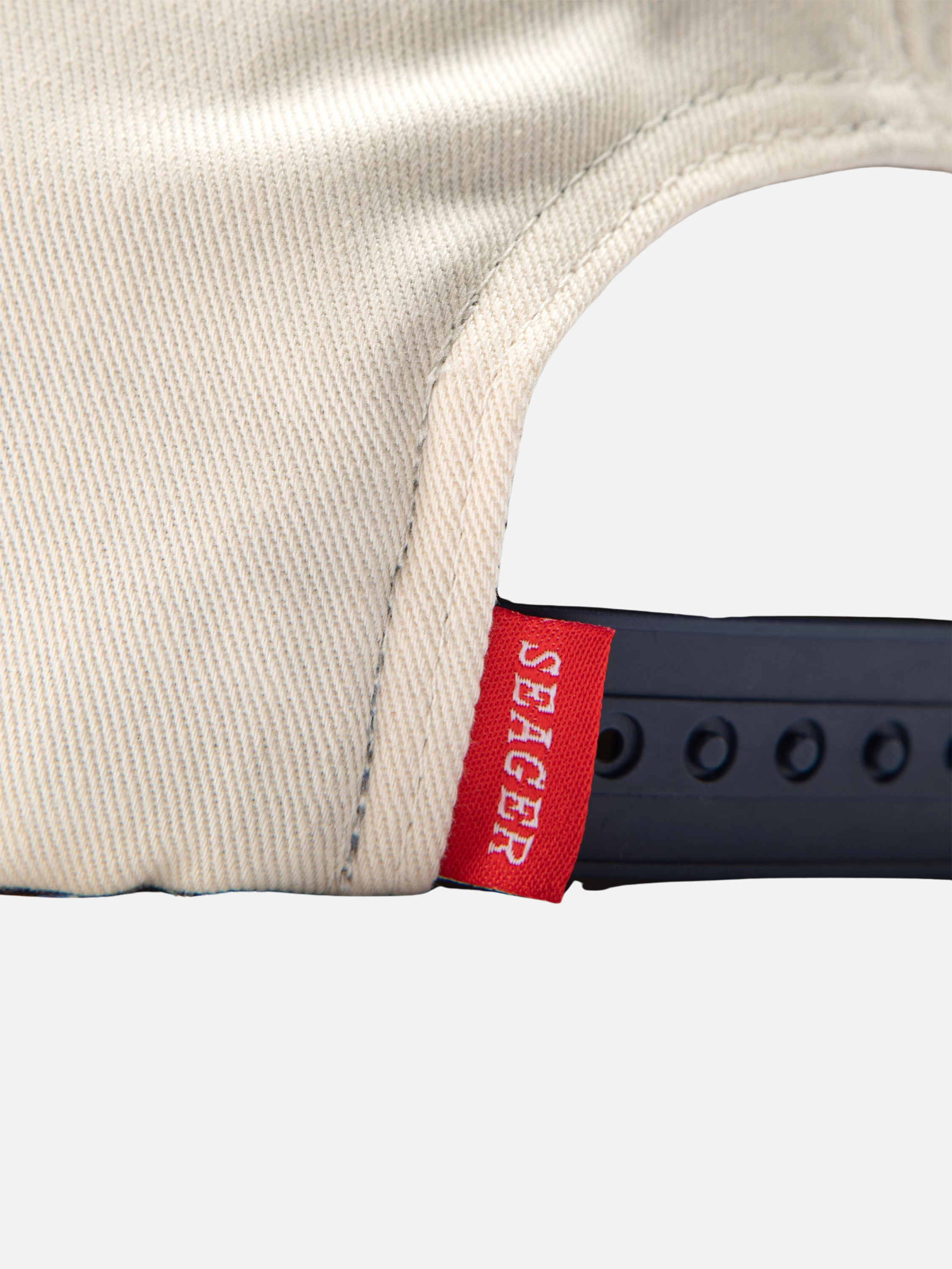 Seager Branded Snapback Hat Cream Navy Athens GA Georgia Kempt Menswear Store Near Me