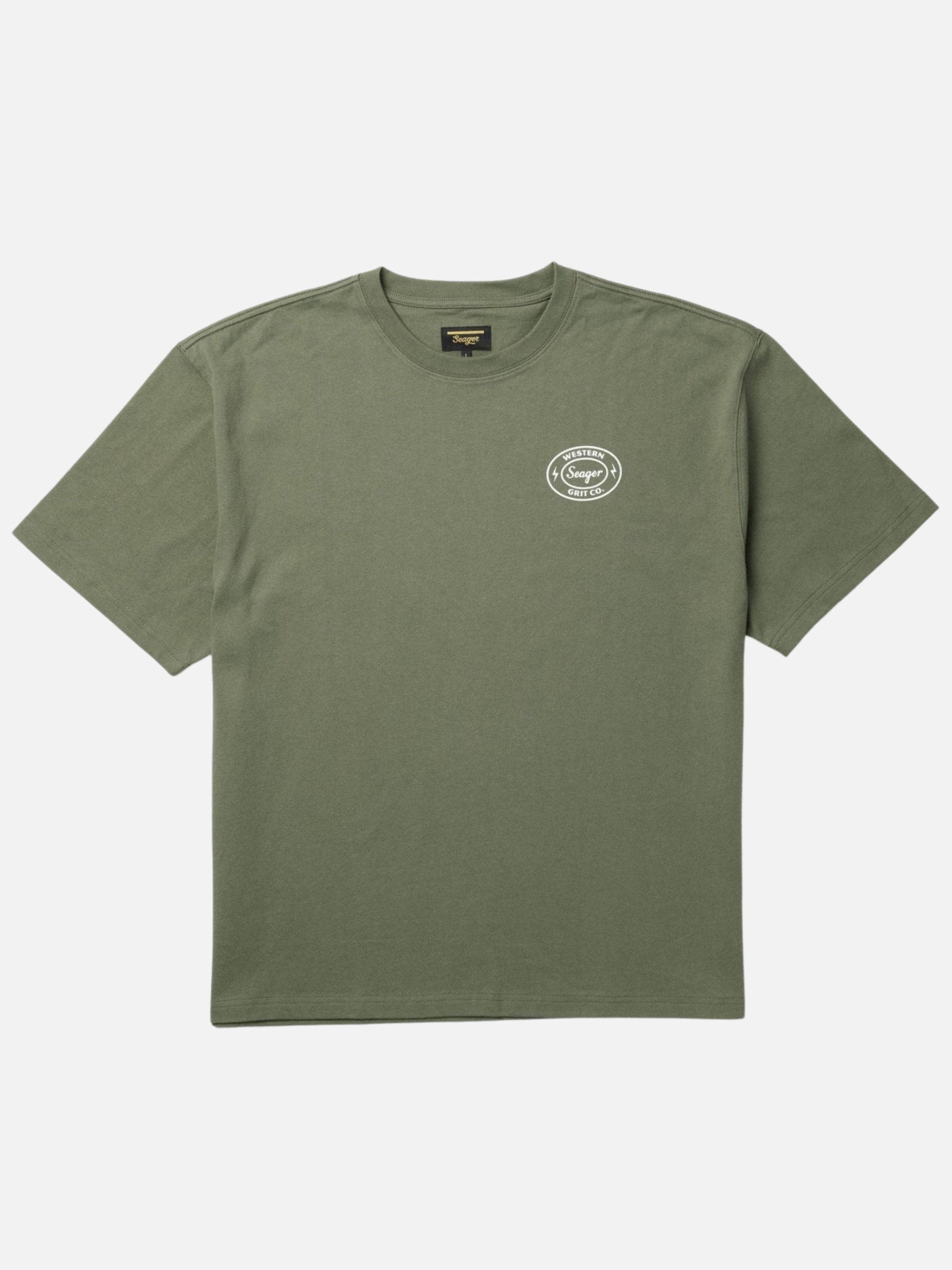 Seager Ford Burl Heavyweight Relaxed Graphic Tee Men’s Top for Men Military Green Athens GA Georgia Kempt Menswear Store Near Me