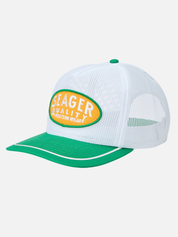 Seager Brand Old Town All Mesh White Green Snapback Athens Kempt Menswear