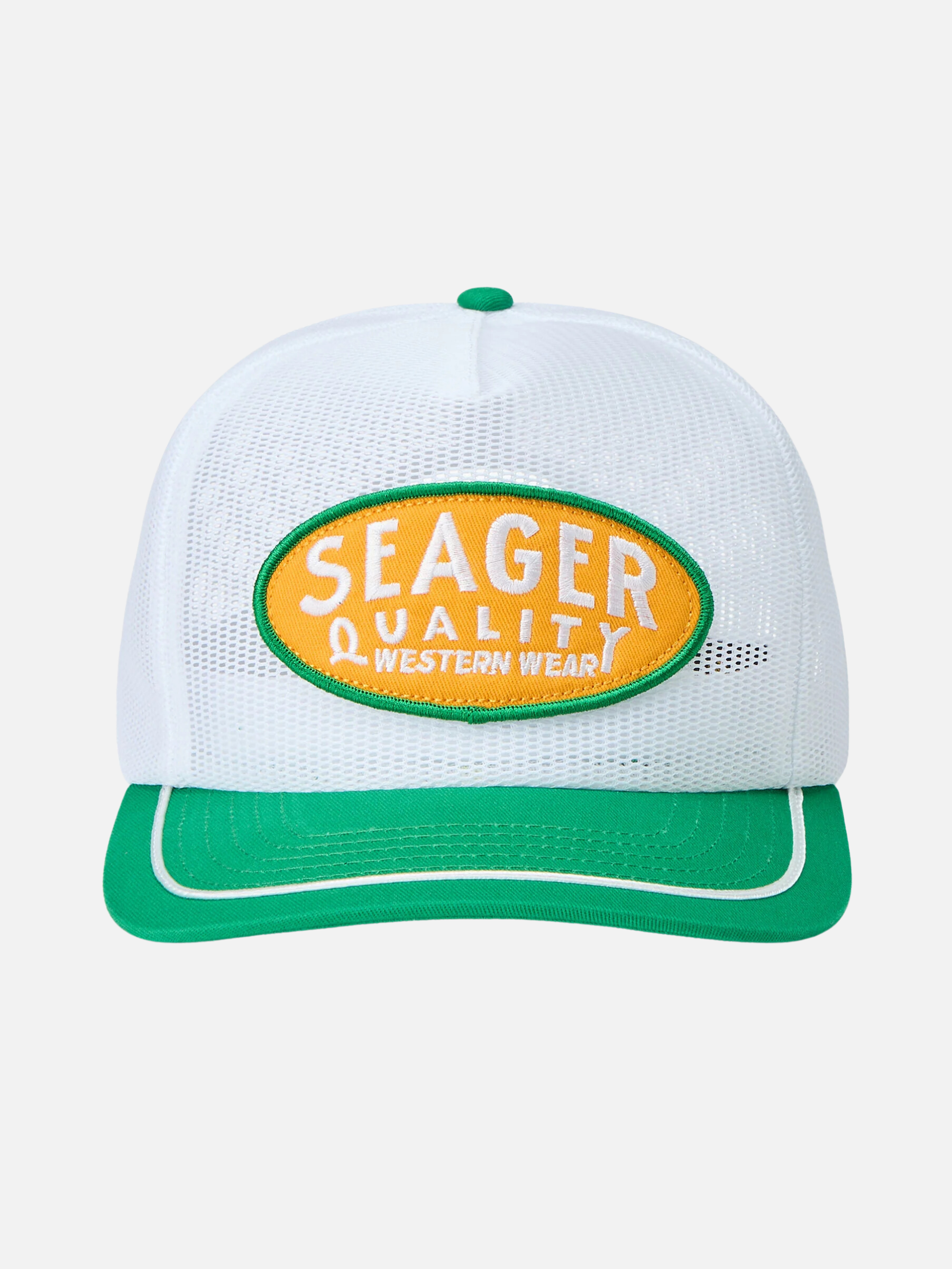 Seager Brand Old Town All Mesh White Green Snapback Athens Kempt Menswear