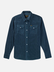 Seager Reagan Pearl Snap Corduroy Shirt Stormy Blue Texture Textured Top Button Down Collared Shirts for Men Men’s Long Sleeve Fall Winter Athens GA Georgia Kempt Menswear Store Near Me