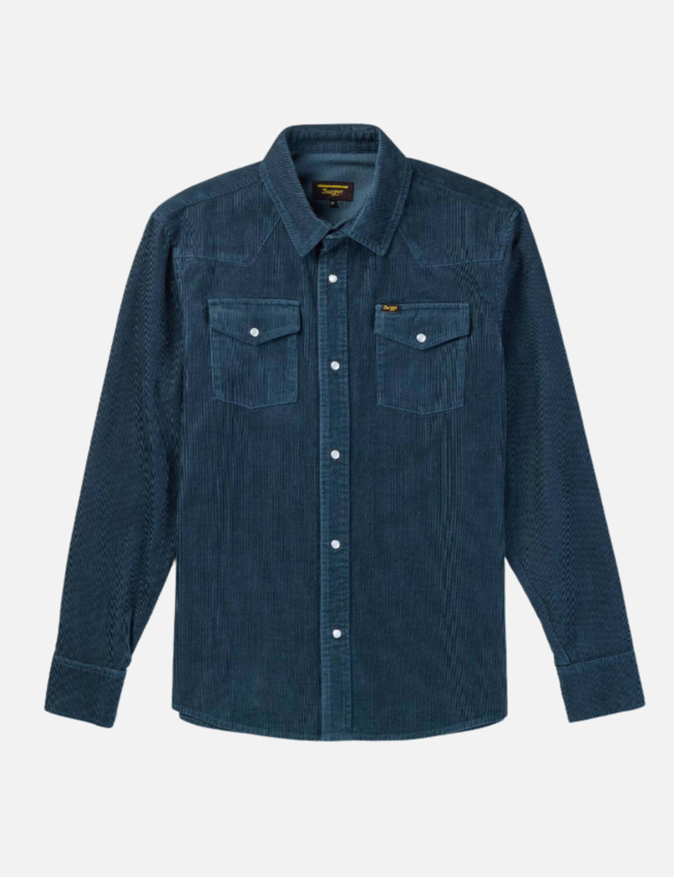 Seager Reagan Pearl Snap Corduroy Shirt Stormy Blue Texture Textured Top Button Down Collared Shirts for Men Men’s Long Sleeve Fall Winter Athens GA Georgia Kempt Menswear Store Near Me