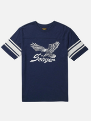 Seager Riggins Crew SS Short Sleeve Tee Graphic Stripe Navy Blue Men’s Top for Men Athens GA Georgia Kempt Menswear Store Near Me