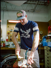 Seager Riggins Crew SS Short Sleeve Tee Graphic Stripe Navy Blue Men’s Top for Men Athens GA Georgia Kempt Menswear Store Near Me