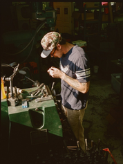 Seager Riggins Crew SS Short Sleeve Tee Graphic Stripe Navy Blue Men’s Top for Men Athens GA Georgia Kempt Menswear Store Near Me