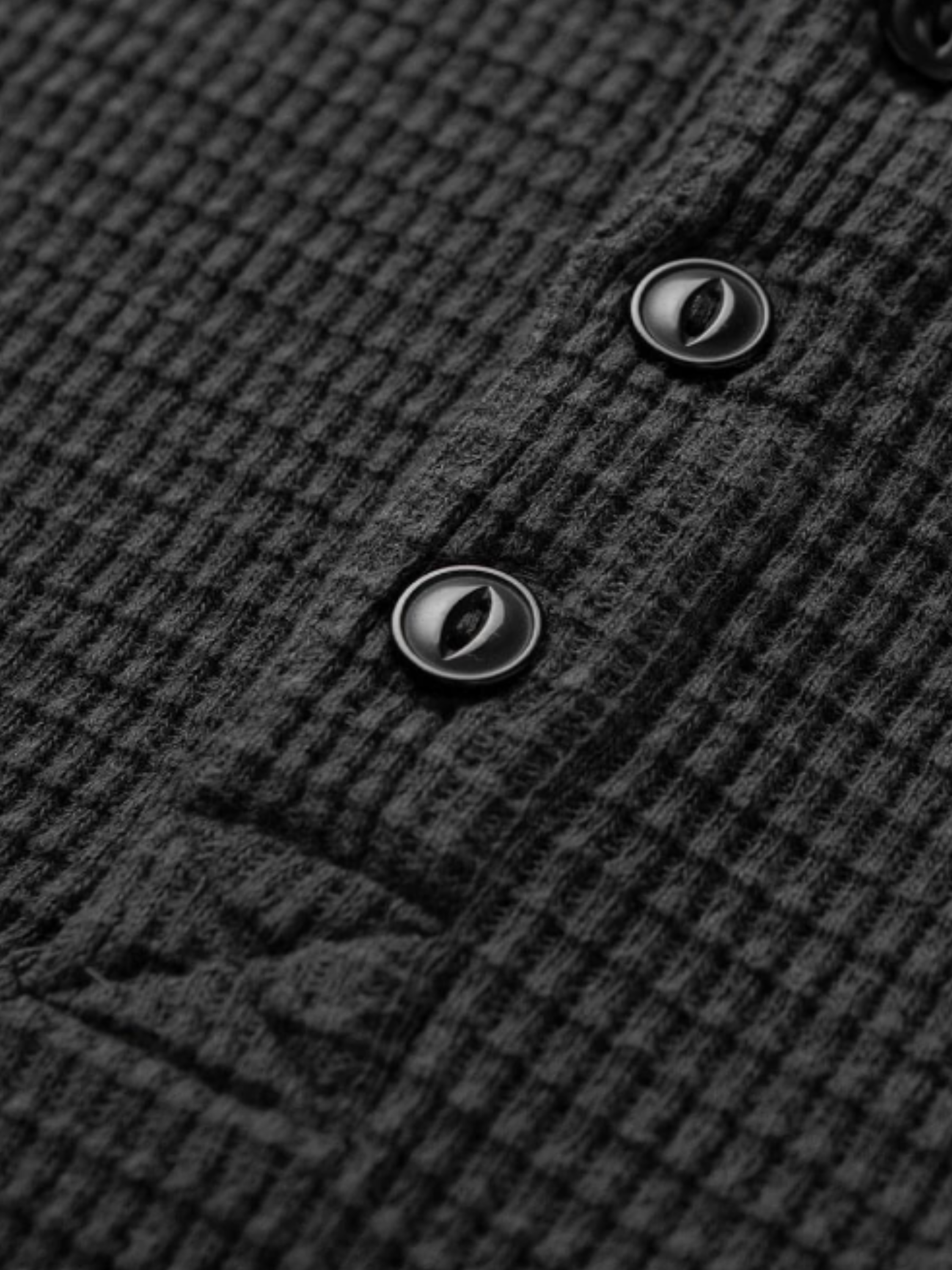 Seager Sawpit Henley LS Long Sleeve Thermal Shirt Men’s Fall Winter Tops for Men Vintage Black Washed Front Pocket Texture Athens GA Georgia Kempt Menswear Store Near Me