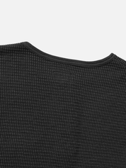 Seager Sawpit Henley LS Long Sleeve Thermal Shirt Men’s Fall Winter Tops for Men Vintage Black Washed Front Pocket Texture Athens GA Georgia Kempt Menswear Store Near Me