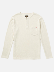 Seager Sawpit Henley LS Long Sleeve Thermal Shirt Men’s Fall Winter Tops for Men Vintage Black Washed Front Pocket Texture Athens GA Georgia Kempt Menswear Store Near Me