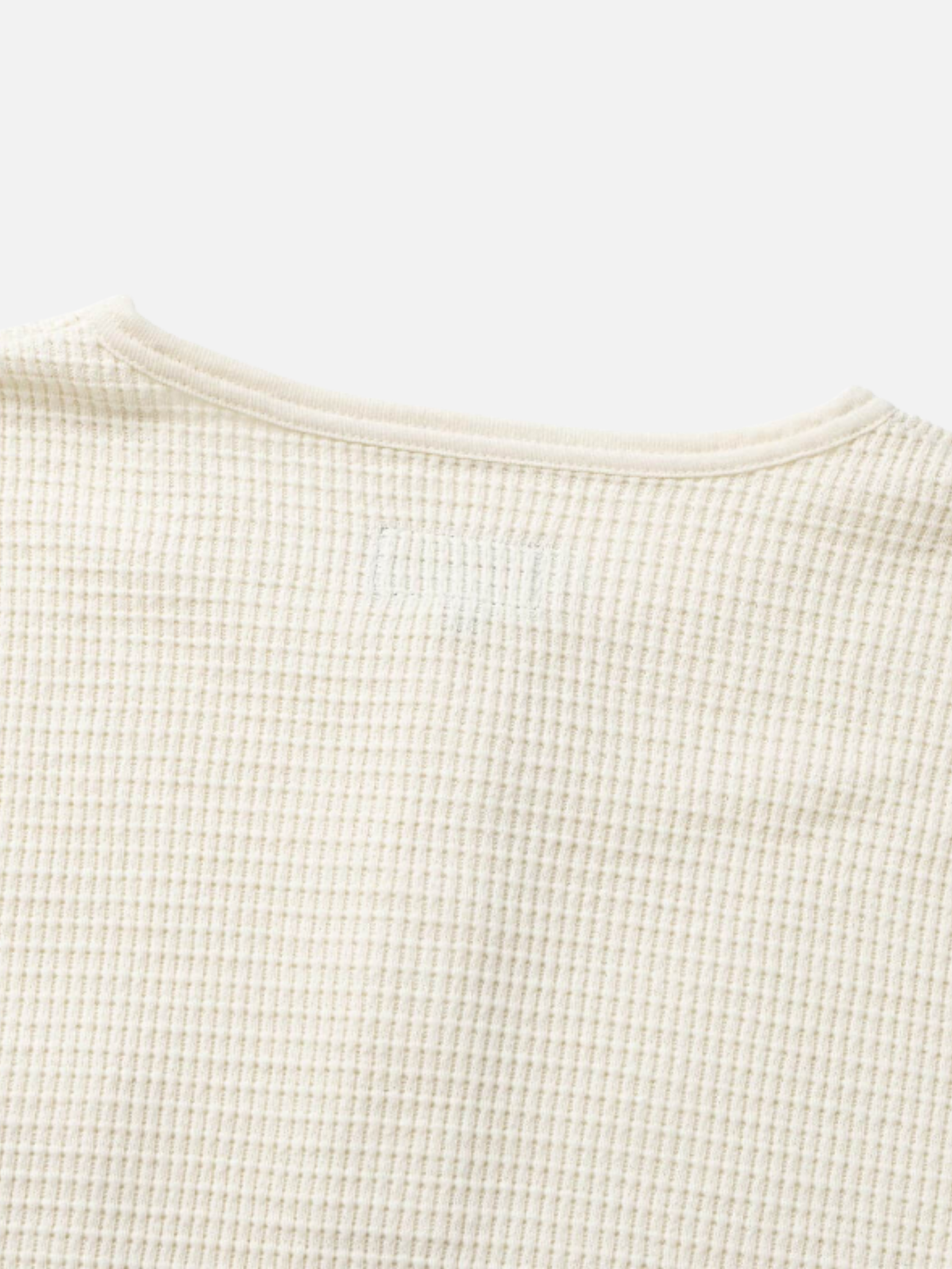 Seager Sawpit Henley LS Long Sleeve Thermal Shirt Men’s Fall Winter Tops for Men Vintage Black Washed Front Pocket Texture Athens GA Georgia Kempt Menswear Store Near Me