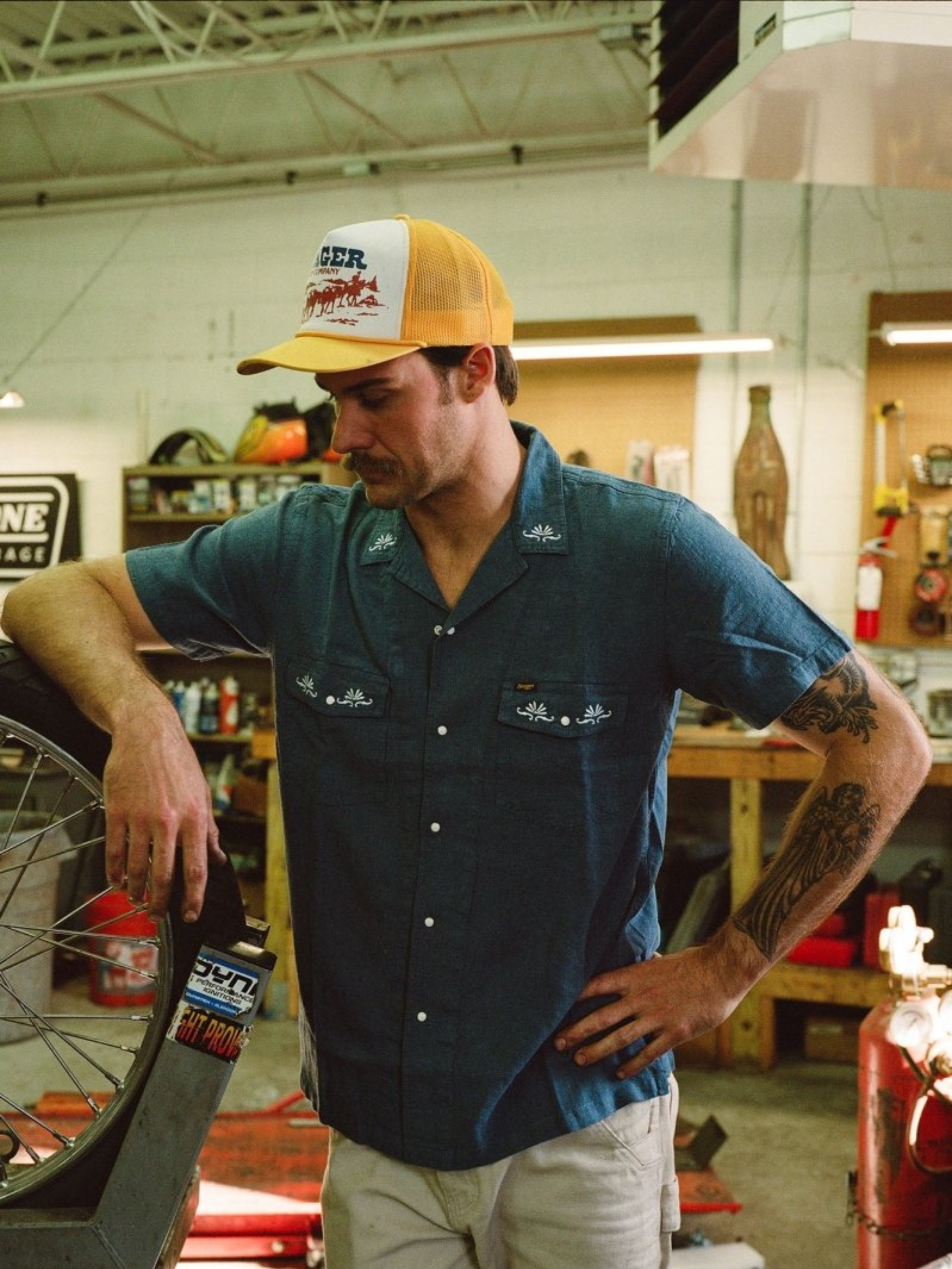 Seager Whippersnapper Navy Blue Pearl Snap Embroidered Casual Shirt Button Up Western Top for Men Athens GA Georgia Kempt Menswear Store Near Me