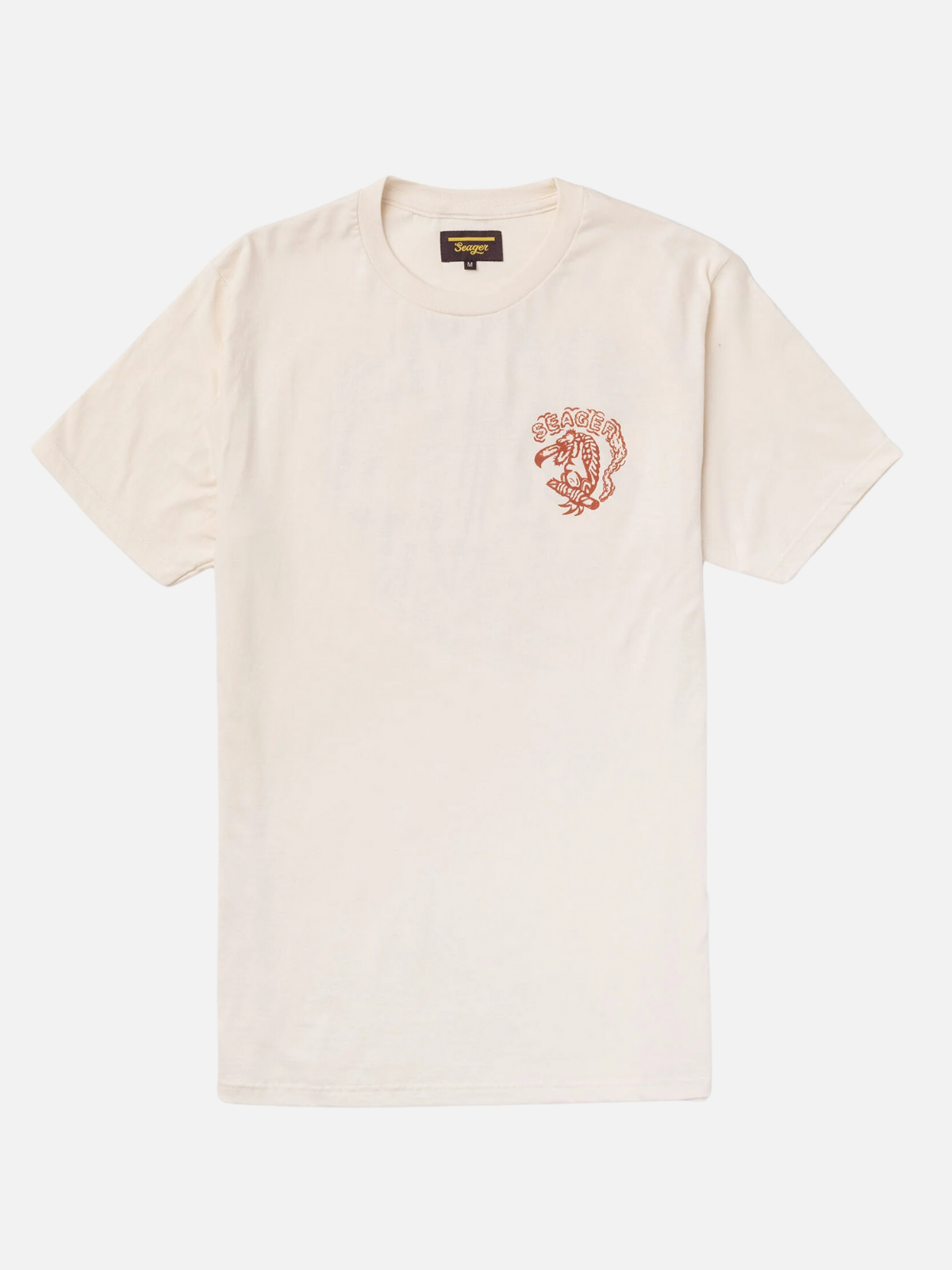 seager jonny tee cream burnt orange 100% cotton graphic t-shirt kempt athens ga georgia men's clothing store