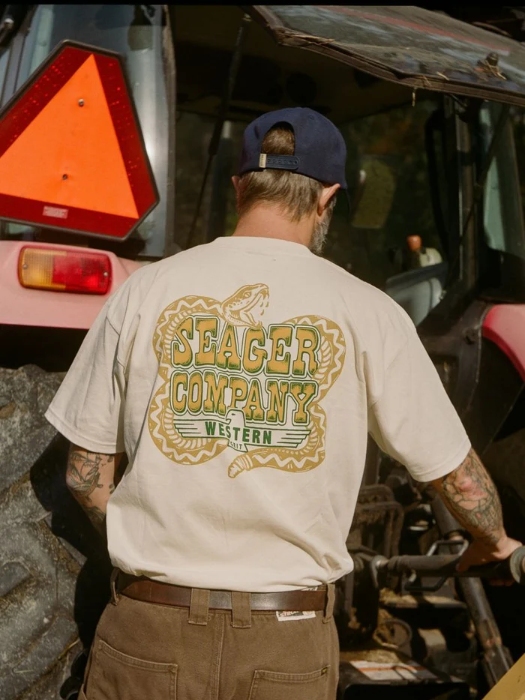 Seager Rattler Tee Vintage White Men's SS Short Sleeve Vintage Graphic Tee Shirt For Men Athens GA Georgia Kempt Menswear Store Near Me