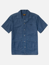 seager south paw whippersnapper ss short sleeve pearl snap button up dark indigo denim chambray kempt athens ga georgia men's clothing store