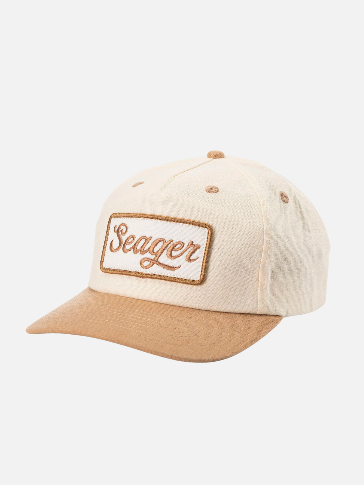 seager uncle bill snapback cream khaki tan cotton trucker hat kempt athens ga georgia men's clothing store