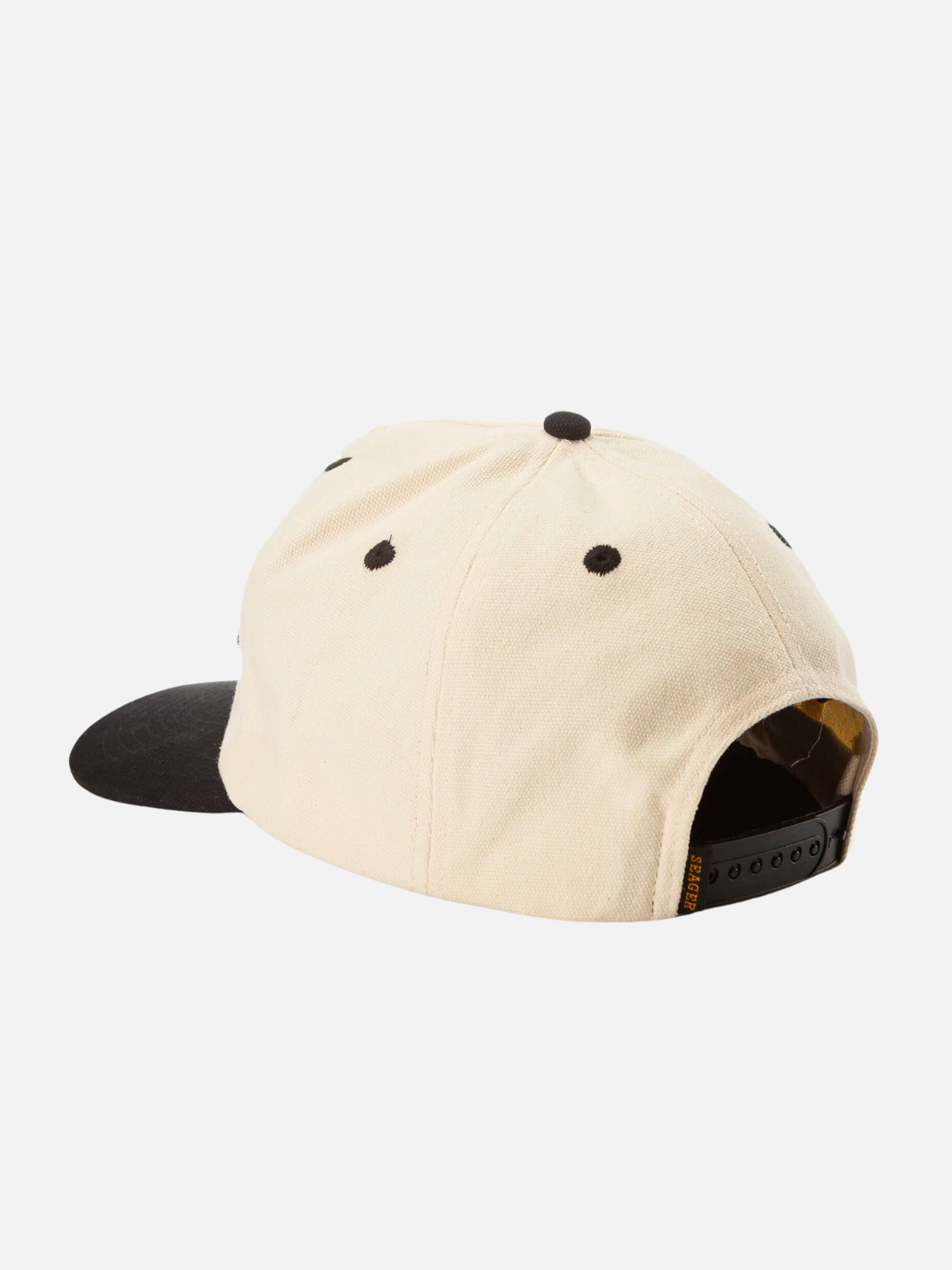 seager wilson snapback black white cream yellow gold embroidered patch kempt athens ga georgia men's clothing store
