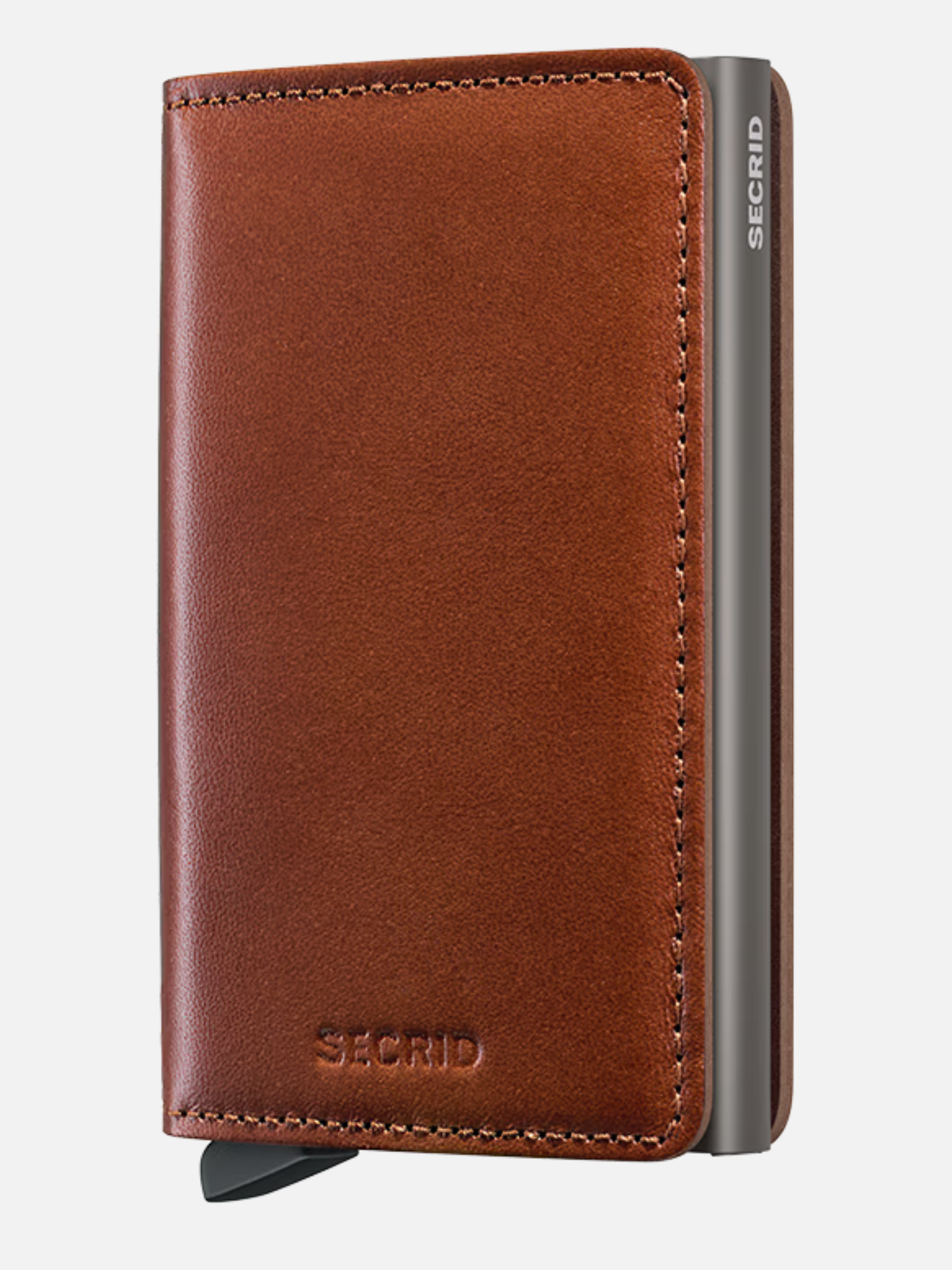 Secrid Slimwallet Texano Leather Saddle Brown Silver Gifts for Men Athens GA Georgia Kempt Menswear Store Near Me