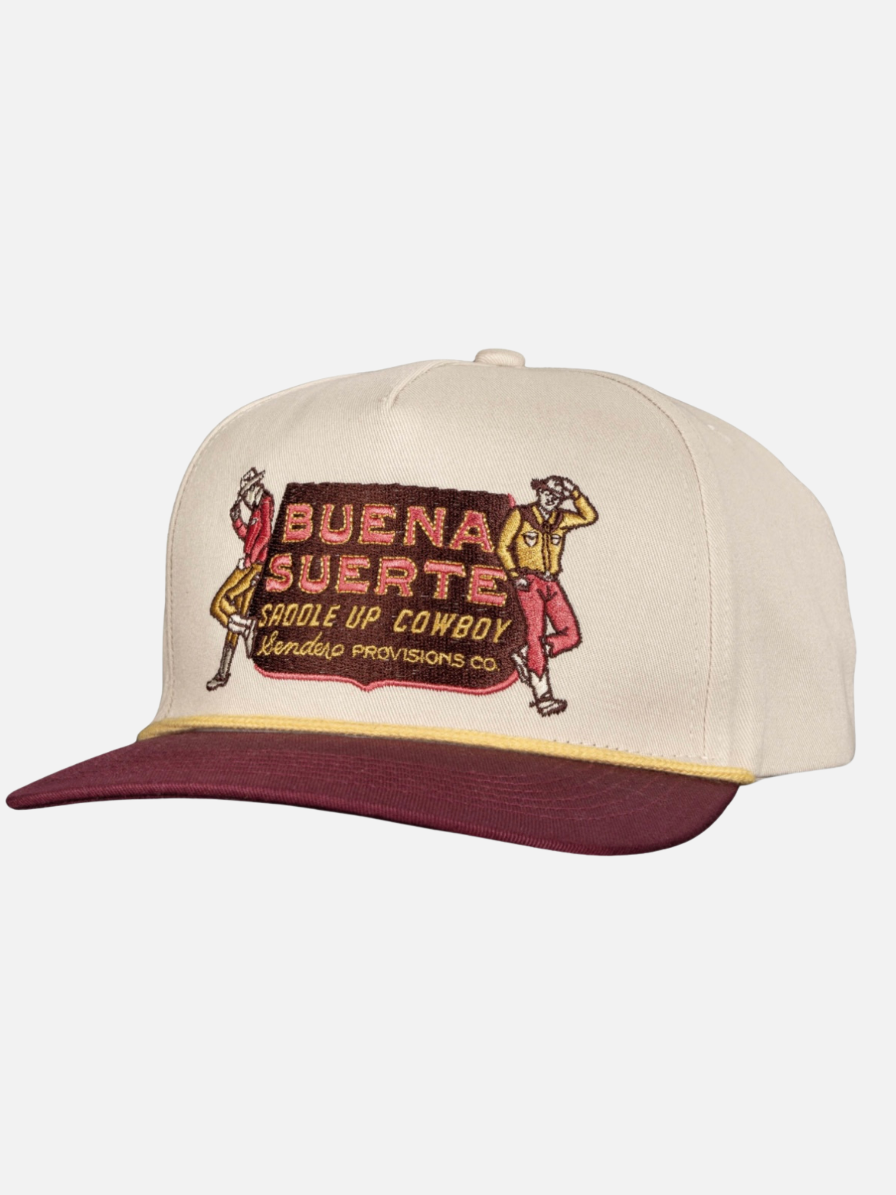 Sendero Provisions Buena Suerte Hat Cream Maroon Accessories for Men Athens GA Georgia Kempt Menswear Store Near Me
