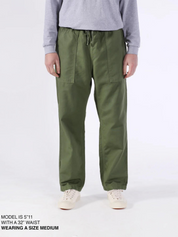 Service Works Canvas Chef Pants Olive Green Men’s Bottoms Trousers for Cooks Elastic Waistband Drawstring Athens Kempt Menswear Store