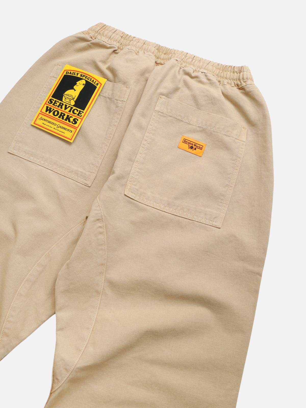 Service Works Canvas Chef Pants Khaki Relaxed Elastic Waist Kempt Clothing Mens Store Athens Georgia