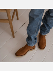 Shoe the Bear Kip Chelsea Boot Men’s Shoes Tan Suede Water Repellent Kemp Athens Menswear Store