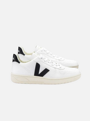 VEJA V-10 Leather Sneaker White Black Trainer Style White Leather Sneaker Kempt Athens Georgia Mens Shoes Store UGA
