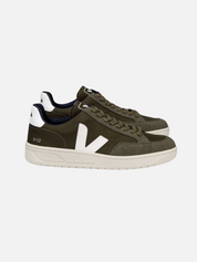 Veja V12 Sneaker B Mesh Olive White Vegan Suede Kempt Mens Clothing Athens GA UGA
