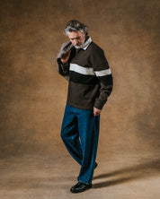 Wax Rowhill Rugby Shirt - Brown/Black