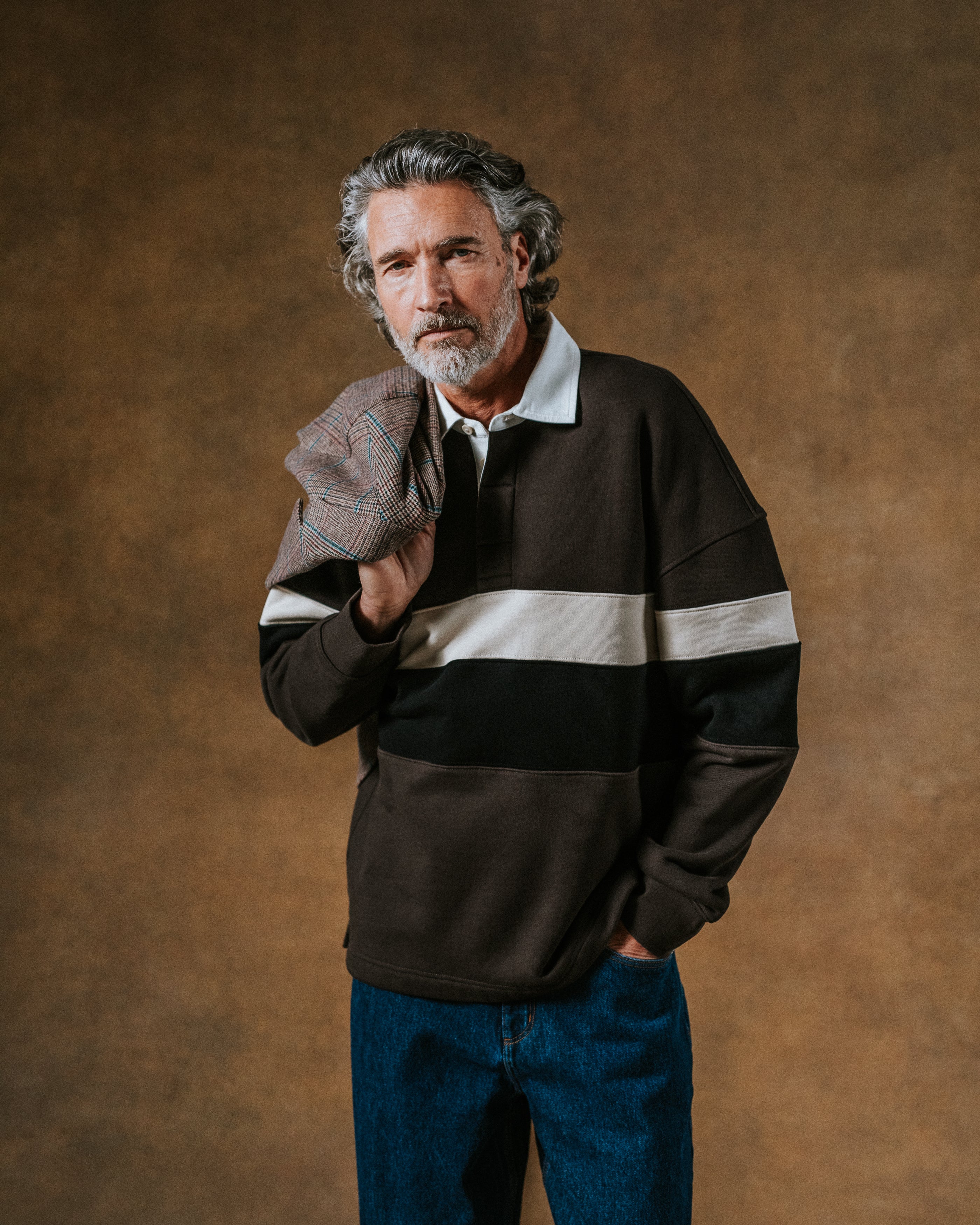 Wax Rowhill Rugby Shirt - Brown/Black